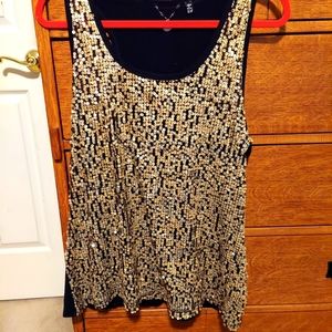 Buckle gold sequined tank